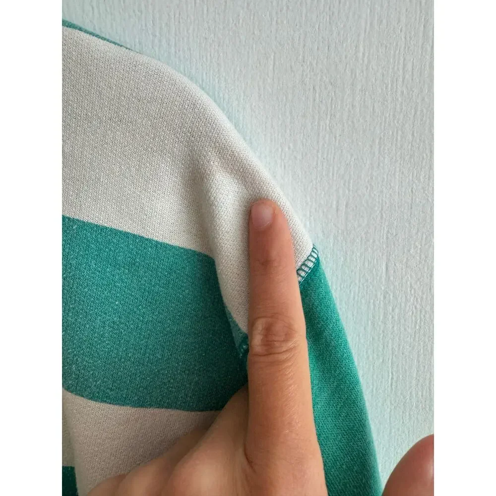 Vintage Green and White Striped Sweatshirt - Picture 5 of 10
